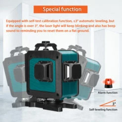 LIFCAUSAL Multifunktionaler 16-Linien-Laser-Level 3 ° Selbstnivellierungsfunktion Nivellierwerkzeug Omnidirektionale Bodenwandaufkleberlinie Mit 1,5 M Höhenverstellbarem Stativständer -Angebote Fliesenleger-Werkzeug Store 63704012 5