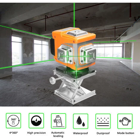LIFCAUSAL Multifunktionaler Grünlichtlaser 3° Selbstnivellierende Maschine Wiederaufladbares Lithium-Batterie-Nivellierwerkzeug Omnidirektionaler Bodenwandaufkleber Mit Vertikaler Horizontaler Schräger Linie (12 Linien Mit Stativ) 4 LIFCAUSAL Multifunktionaler Grünlichtlaser 3° Selbstnivellierende Maschine Wiederaufladbares Lithium-Batterie-Nivellierwerkzeug Omnidirektionaler Bodenwandaufkleber Mit Vertikaler Horizontaler Schräger Linie (12 Linien Mit Stativ) – Bild 4