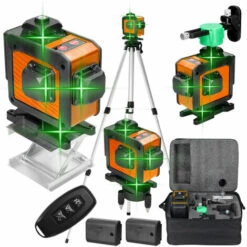 LIFCAUSAL Multifunktionaler 16-Linien-Laser-Level 3 ° Selbstnivellierungsfunktion Nivellierwerkzeug Omnidirektionale Bodenwandaufkleberlinie Mit 1,5 M Höhenverstellbarem Stativständer