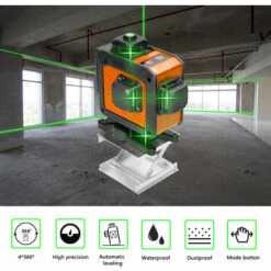 LIFCAUSAL Multifunktionaler 16-Linien-Laser-Level 3 ° Selbstnivellierungsfunktion Nivellierwerkzeug Omnidirektionale Bodenwandaufkleberlinie Mit 1,5 M Höhenverstellbarem Stativständer -Angebote Fliesenleger-Werkzeug Store 63704020 4