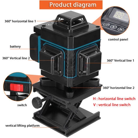 LIFCAUSAL Multifunktionaler 16-Linien-Laser-Level 3 ° Selbstnivellierungsfunktion Nivellierungswerkzeug Omnidirektionaler Bodenwandaufkleber Mit 1,5 M Höhenverstellbarem Stativständer 2 LIFCAUSAL Multifunktionaler 16-Linien-Laser-Level 3 ° Selbstnivellierungsfunktion Nivellierungswerkzeug Omnidirektionaler Bodenwandaufkleber Mit 1,5 M Höhenverstellbarem Stativständer – Bild 2