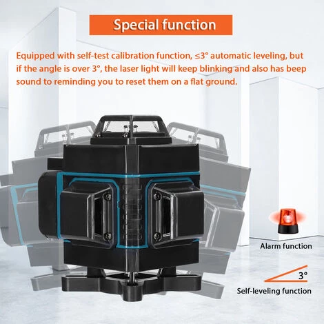 LIFCAUSAL Multifunktionaler 16-Linien-Laser-Level 3 ° Selbstnivellierungsfunktion Nivellierungswerkzeug Omnidirektionaler Bodenwandaufkleber Mit 1,5 M Höhenverstellbarem Stativständer 5 LIFCAUSAL Multifunktionaler 16-Linien-Laser-Level 3 ° Selbstnivellierungsfunktion Nivellierungswerkzeug Omnidirektionaler Bodenwandaufkleber Mit 1,5 M Höhenverstellbarem Stativständer – Bild 5