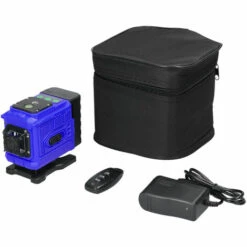 LIFCAUSAL Multifunktionaler 12-Linien-Laser Mit Grünem Licht, 3 °, Selbstnivellierende Maschine, Wiederaufladbare Lithiumbatterie, Nivellierwerkzeug, Omnidirektionaler Bodenwandaufkleber (blau)