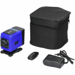 LIFCAUSAL Multifunktionaler 12-Linien-Laser Mit Grünem Licht, 3 °, Selbstnivellierende Maschine, Wiederaufladbare Lithiumbatterie, Nivellierwerkzeug, Omnidirektionaler Bodenwandaufkleber (blau)