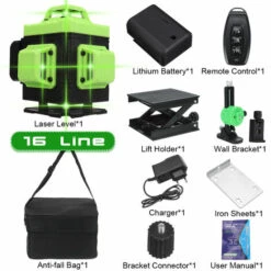 FASGET 16 Line 4D Laser Level Wasserwaage 360° Grün Kreuzlinienlaser Selbstnivellierend -Angebote Fliesenleger-Werkzeug Store 63729833 3