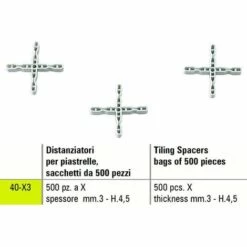 FLIESENTRENNER X SIGMA 40-X3 500-TEILIGE TASCHEN DICKE Mm 3 - H.4,5