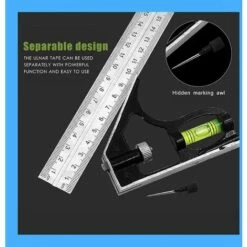 MINKUROW Kombinationswinkel Kombinationswinkel Einstellbares Kombinationswinkellineal Edelstahl-Winkelwinkel Mit Wasserwaage – Professionelles Messwerkzeug Für Zimmermann -Angebote Fliesenleger-Werkzeug Store 64523460 4