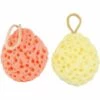 MINKUROW Natürlicher Badeschwamm Dusche Scrubber Peeling Massageschwämme Ball Puff Badebürste Für Damen Herren Badzubehör 2 Stk