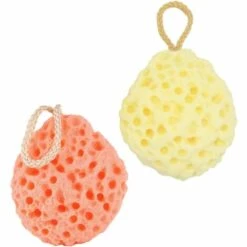 MINKUROW Natürlicher Badeschwamm Dusche Scrubber Peeling Massageschwämme Ball Puff Badebürste Für Damen Herren Badzubehör 2 Stk -Angebote Fliesenleger-Werkzeug Store 64524361 4