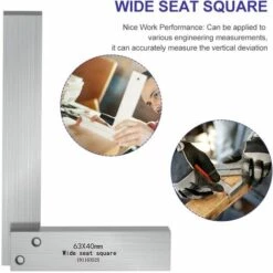 MINKUROW Mechanikerwinkel, Holzbearbeitungswinkel, Breites Grundwinkelwerkzeug Für Verschiedene Technische Messungen, Holzbearbeitungswerkzeug (Größe: 63 × 40 Mm) -Angebote Fliesenleger-Werkzeug Store 64524698 3