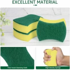 MINKUROW 20 Stück Reinigungsschwamm Küchenschwamm Kratzfester Kratzschwamm, Doppelseitige Schrubbküchenreinigungsschwämme Geschirrspülschwämme Für Badezimmermöbel Geschirr -Angebote Fliesenleger-Werkzeug Store 64526042 5