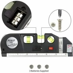 MINKUROW Laser-Wasserwaagen, Mehrzweck-Messwerkzeug, Wasserwaage, Laser-Wasserwaage, Maßband, Horizontales Lineal Und Vertikaler Metrischer Selbstnivellierender Aufklappbarer Horizont (Batterie Im Lieferumfang Enthalten) -Angebote Fliesenleger-Werkzeug Store 64526358 5