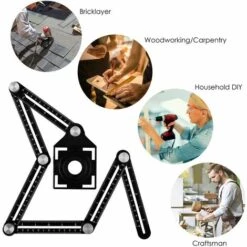 MINKUROW Multi-Angle Jig Tool Messlineal Multifunktions-Lineal Aus Aluminiumlegierung Poröses Lineal Winkelmesser-Werkzeug, Angle Jig Tool, Geeignet Für Arbeiter -Angebote Fliesenleger-Werkzeug Store 64526724 3