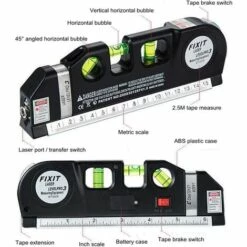 MINKUROW Laser Level 2,5 M Multifunktionales Maßband – Standard- Und Metrisches Bandlineal Mit Einziehbarem Metallstativ -Angebote Fliesenleger-Werkzeug Store 64528595 5