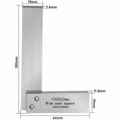 MINKUROW Mechanikerwinkel, Holzbearbeitungswinkel, Breites Grundwinkelwerkzeug Für Verschiedene Technische Messungen, Holzbearbeitungswerkzeug (Größe: 63 × 100 Mm) -Angebote Fliesenleger-Werkzeug Store 64528837 3