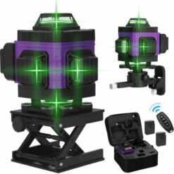 KKmoon Multifunktionales 16-adriges Nivellierset, Wasserwaage + Hubtisch + Eisenplatte + Wandhalterung + Fernbedienung + Akku + Netzteil + Adapter + Tragetasche + Bedienungsanleitung Zwei Akkus Und Eine Ladung -Angebote Fliesenleger-Werkzeug Store 64681572 3