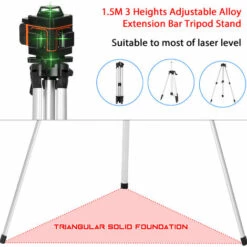 KKMOON 4D 16-Linien-Wasserwaage Mini-Laser-Wasserwaage 1,5 M 3 Höhenverstellbares Verlängerungsstangen-Set Aus Legierung -Angebote Fliesenleger-Werkzeug Store 64682984 5