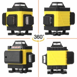 SUPERSELLER 4D 16-Linien Laser Level Set Level + 2 Batterien + Wandhalterung + Fensterfutter + Adapter + Eisenplatte + Hubtisch + Netzteil + Bedienungsanleitung + Tragetasche Gelb Schwarz -Angebote Fliesenleger-Werkzeug Store 64683999 5