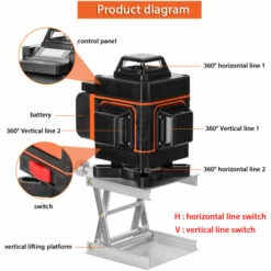 KKmoon 4D 16-zeilige Wasserwaage Mini-Laser-Wasserwaage HD-LCD-Bildschirm Leistungsanzeige -Angebote Fliesenleger-Werkzeug Store 64995607 5