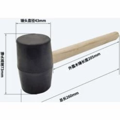 GROUPM Holzgriff Gummihammer Fliesenverlegehammer Schwarzes Gummihammer Reparaturwerkzeug -Angebote Fliesenleger-Werkzeug Store 64995665 3