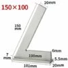 FUIENKO 60 Grad Winkel Flache Rand Platz Winkel Lineal Metall Quadrat Herrscher Rand Stahl Mess Werkzeug Carpenter Platz Kennzeichnung Herrscher Werkzeuge,150x100 With Base 60
