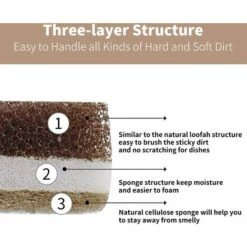 ILOVEMILAN Küchen-Schrubbschwämme, Kratzfester, Strapazierfähiger, Strapazierfähiger Schrubbschwamm Für Geschirr, Töpfe Und Pfannen, Dreilagiger Reinigungsschwamm In Katzenform (4er-Pack) (Katze) -Angebote Fliesenleger-Werkzeug Store 65259426 3