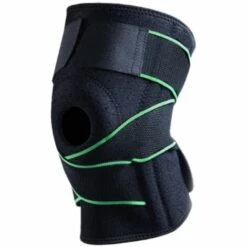 GROUPM Druckbandage Kälte Knieschoner Basketball Bergsteigen Schienbeinschoner Laufen Und Radfahren Badminton Meniskus Sport Knieschoner (Upgrade 5355A Schwarz Grün (blaues Futter))