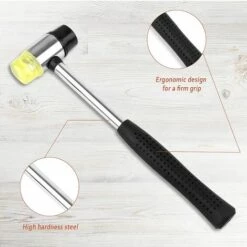 TINOR X Gummihammer, Doppelseitiger Gummihammer Mit 6 X Austauschbarem Gesicht, Rutschfestem Gummigriff, Schwarz Und Gelb, Für Holzhandwerk, Leder -Angebote Fliesenleger-Werkzeug Store 65268610 3