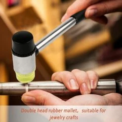 TINOR X Gummihammer, Doppelseitiger Gummihammer Mit 6 X Austauschbarem Gesicht, Rutschfestem Gummigriff, Schwarz Und Gelb, Für Holzhandwerk, Leder -Angebote Fliesenleger-Werkzeug Store 65268610 4