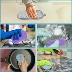 HEGUYEY Spülschwamm Waschbar, 6 Stück Küchenschwamm , Schwamm Küche Mikrofaser, Putzschwämme Doppelseitenschwämme, Reinigungsschwamm Geschirrschwamm Für Reinigung Bei Hartnäckigem Schmutz -Angebote Fliesenleger-Werkzeug Store 65390187 3