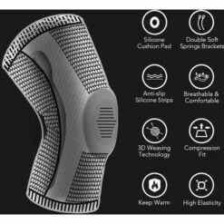 LIFCAUSAL 1pcs Kniebandage Männer Frauen Kniebandage Mit Seitlichen Stabilisatoren Silikonpolster Sport Kniebandage Für Gewichtheben Powerlifting Laufen Grau XL -Angebote Fliesenleger-Werkzeug Store 65637481 5