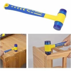 BARES 10-Zoll-Gummihammer, Tragbarer Mini-Gummihammer, Abnehmbarer Montierter Hammer Mit Rutschfestem Griff, Doppelseitige Leichte Hämmerchen Für Die Bodenverlegung. -Angebote Fliesenleger-Werkzeug Store 65682281 5