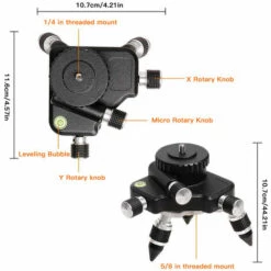 BENOBBY KIDS Laser Level Adapter, Base 360 ????Drehungseinstellungshalterung F��r 1/4 Oder 5/8 Zoll Interface Measurement Stativanschluss, Gewindehalterung, KAIWEETS Powered Fine Swivel Base Stativhalterung Aus Aluminiumlegierung -Angebote Fliesenleger-Werkzeug Store 65690865 3
