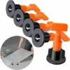 LITZEE Fliesen Nivelliersystem, 100 Pcs Fliesenausgleichssystem Bodenbelag Wand Kunststoff Clip Verstellbar Locator Spacer Zange Level Wedge Handwerkzeug Wiederverwendbar Kit