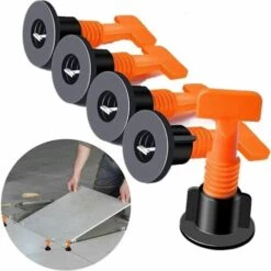 LITZEE Fliesen Nivelliersystem, 100 Pcs Fliesenausgleichssystem Bodenbelag Wand Kunststoff Clip Verstellbar Locator Spacer Zange Level Wedge Handwerkzeug Wiederverwendbar Kit