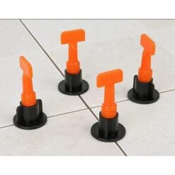 LITZEE Fliesen Nivelliersystem, 100 Pcs Fliesenausgleichssystem Bodenbelag Wand Kunststoff Clip Verstellbar Locator Spacer Zange Level Wedge Handwerkzeug Wiederverwendbar Kit -Angebote Fliesenleger-Werkzeug Store 65823647 3