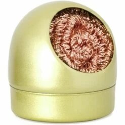 ILOVEMILAN Schweißlötkolben-Spitzenreiniger, Lötspitze Mit Reinigungsschwamm Aus Messingdraht, W/Ständer-Set-Halter Gold, Kein Wasser Erforderlich, Bronze