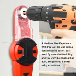 HAPPYSHOPPING Abnehmbarer Elektrischer Bohrer-Staubsammler Für Den Haushalt 2-in-1-Staubsammler, Laserebene, Selbstmontierender Vakuumsauger, Bohrstaubsammler Mit 2 Horizontalen Blasen -Angebote Fliesenleger-Werkzeug Store 65917036 3