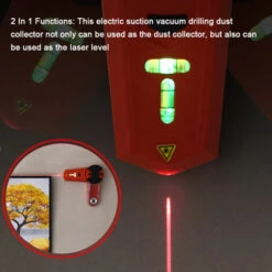HAPPYSHOPPING Abnehmbarer Elektrischer Bohrer-Staubsammler Für Den Haushalt 2-in-1-Staubsammler, Laserebene, Selbstmontierender Vakuumsauger, Bohrstaubsammler Mit 2 Horizontalen Blasen -Angebote Fliesenleger-Werkzeug Store 65917036 4