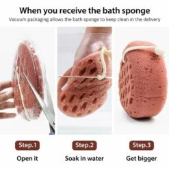 ILOVEMILAN Badeschwamm, Schwamm-Luffa-Körperwäscher, Dusch-Pouf-Reinigungs-Luffa-Schwamm, Duschschwamm (2 Stück) -Angebote Fliesenleger-Werkzeug Store 65948951 5