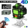 FASGET 4D Laser Level 16 Lines Green Light 360 ° Auto Cross Leveling Messwerkzeug LED-Anzeige