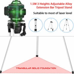 HAPPYSHOPPING Multifunktionaler 16-grüner Linienlaser, 3°, Selbstnivellierende Funktion, Nivellierwerkzeug, Omnidirektionaler Bodenwandaufkleber, Heimwerker-Werkzeugset, Multicolor-EU-Stecker Mit Stativ -Angebote Fliesenleger-Werkzeug Store 66162079 5