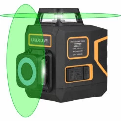 HAPPYSHOPPING 2D Kreuzlinienlaser Mit Halterung 30M/ 98FT Selbstnivellierend 2 X 360 Grad Horizontaler Und Vertikaler Grüner Strahl Wiederaufladbar 8 Laserlinien Marker 4 Helligkeitsstufen 4 Arbeitsmodi