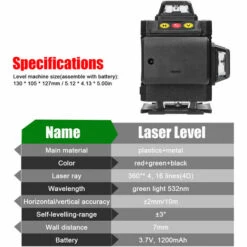 HAPPYSHOPPING Multifunktionaler 16-Linien-Laser-Level 3 ° Selbstnivellierende Maschine, Wiederaufladbares Lithium-Batterie-Nivellierwerkzeug Mit Omnidirektionalem Bodenwandaufkleber Mit Wasserwaage, Heimwerker-Werkzeugset -Angebote Fliesenleger-Werkzeug Store 66162886 5