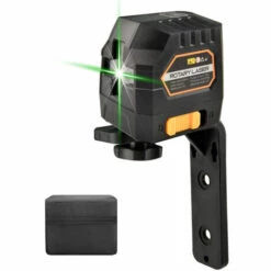 HAPPYSHOPPING Tragbare Hohe Helligkeit 2 Grüne Linien Laserebene Vertikale Horizontale Linien 4 ° Selbstnivellierungsfunktion Nivellierwerkzeug Für Keramikfliesen Zum Verlegen Von Türfenstern, Trennwänden, Baudekoration, Hilfswerkzeug, Schwarz