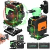 HAPPYSHOPPING Multifunktionaler 12-Linien-Laser-Level 3 ° Selbstnivellierende Maschine Wiederaufladbares Lithium-Batterie-Nivellierwerkzeug Omnidirektionaler Bodenwandaufkleber Mit Vertikaler Horizontaler Schräger Linie