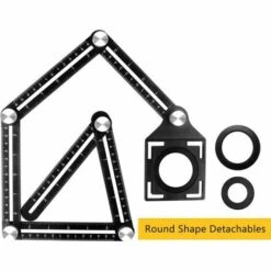 THSINDE Multi-Winkel-Messlineal Mit Positionierungsloch, 6-seitiges Klapplineal Aus Aluminiumlegierung, Schablonen-Messwerkzeug, Schwarz -Angebote Fliesenleger-Werkzeug Store 66210649 5