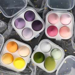 ILOVEMILAN 4 Beauty Eggs Water Drop Puff Makeup Eggs Abgeschrägter Schwamm Puderquaste Makeup Schwamm Latexfreier Makeup Blender Professioneller Beauty Schwamm, Mehrfarbiger Makeup Schwamm Für Flüssige Foundation, Creme, Puder (Rosa) -Angebote Fliesenleger-Werkzeug Store 66307177 5