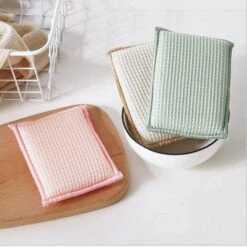 PERLE RARE 12 Stück Waschbare Wiederverwendbare Spülschwämme, Doppelseitige Spülschwämme, Super Saugfähig Und Kompostierbar, 9 Cmｘ13 Cm (Rosa) -Angebote Fliesenleger-Werkzeug Store 66337744 3