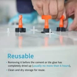 READCLY-100-teiliges Wiederverwendbares Fliesen-Nivellierer-Nivellierungssystem-Kit Für Werkzeuge Zum Bau Von Keramikwänden -Angebote Fliesenleger-Werkzeug Store 66737158 4